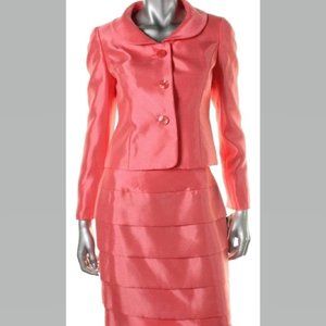 *FLASH SALE* Le Suit Salmon Dressy Woman Two Piece Skirt Suit Set Size 8P